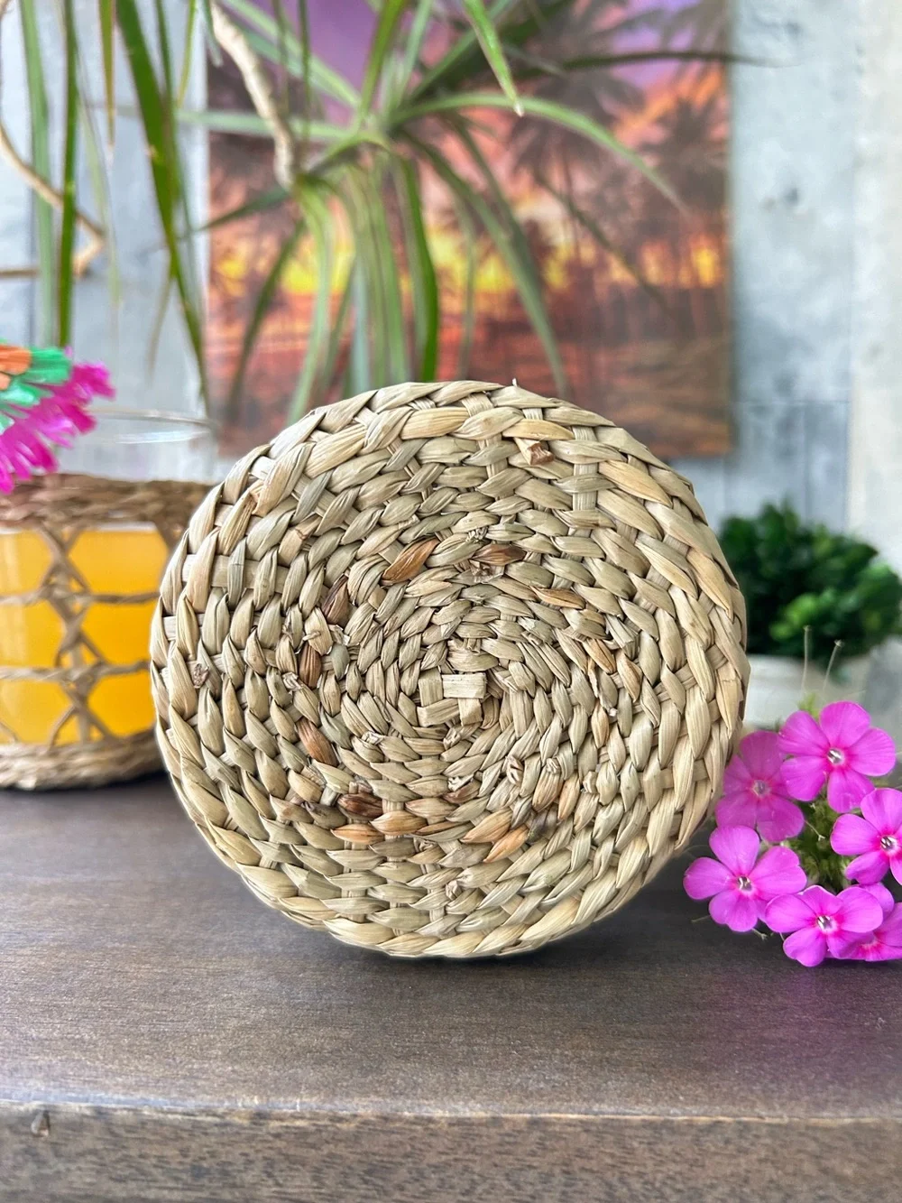 🌴 Tropical Woven Rattan Beverage Glass Pitcher 43.95oz | Threshold | Target